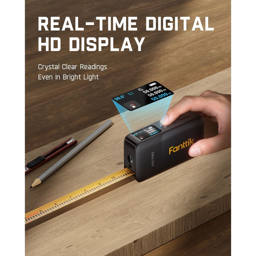 2-in-1 Digital Laser Tape Measure – 165FT Range
