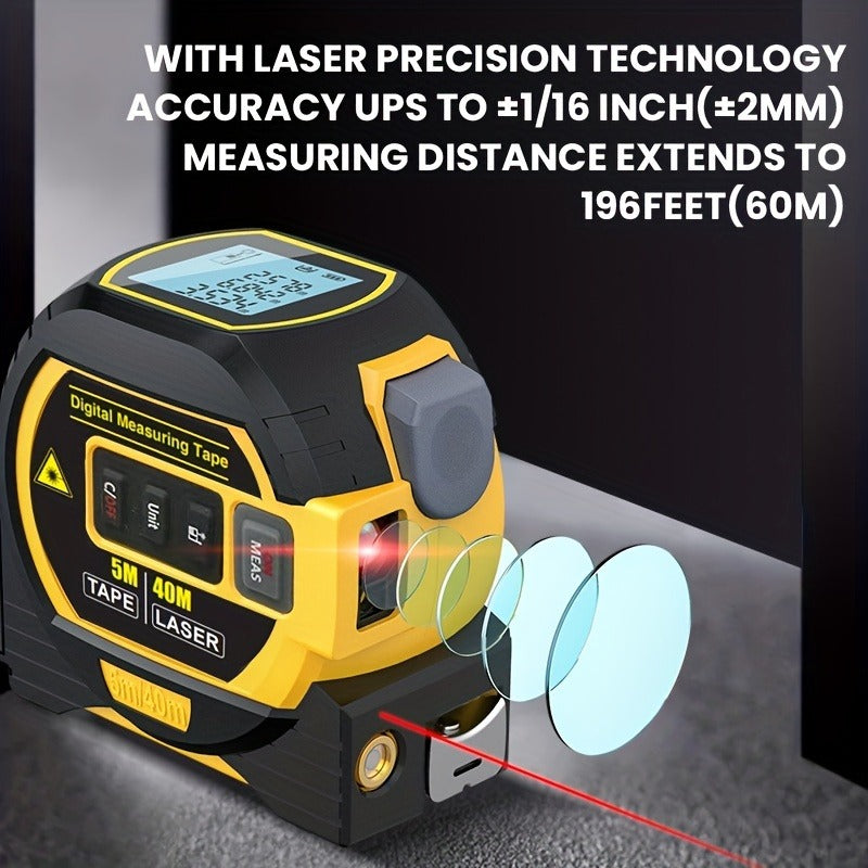 3-in-1 Laser Distance Meter & Steel Tape Measure
