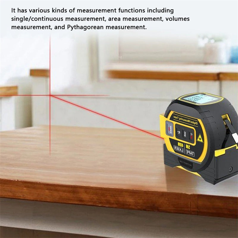 3-in-1 Laser Distance Meter & Steel Tape Measure