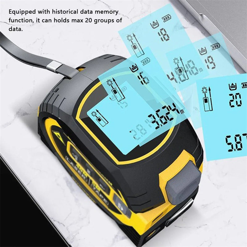 3-in-1 Laser Distance Meter & Steel Tape Measure