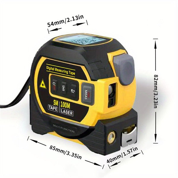 3-in-1 Laser Distance Meter & Steel Tape Measure